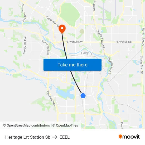Heritage Lrt Station Sb to EEEL map