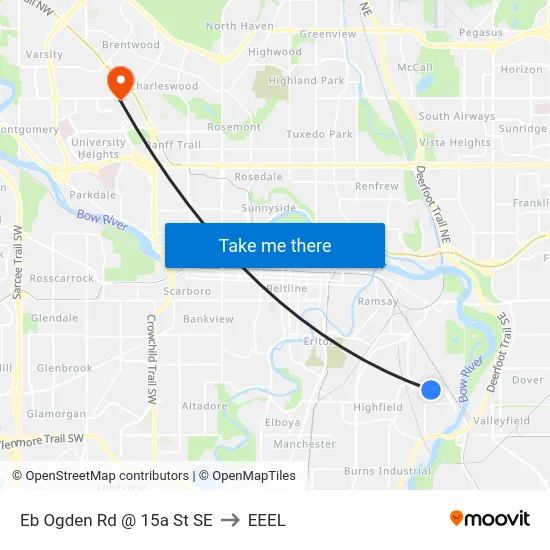 Eb Ogden Rd @ 15a St SE to EEEL map