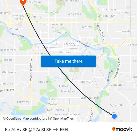 Eb 76 Av SE @ 22a St SE to EEEL map