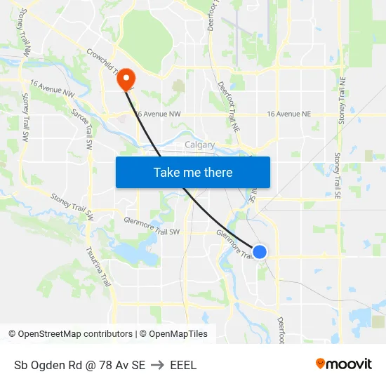 Sb Ogden Rd @ 78 Av SE to EEEL map