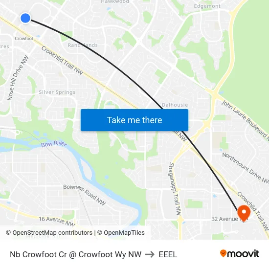 Nb Crowfoot Cr @ Crowfoot Wy NW to EEEL map