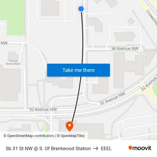 Sb 31 St NW @ S. Of Brentwood Station to EEEL map