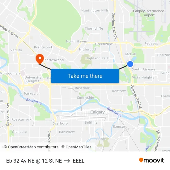 Eb 32 Av NE @ 12 St NE to EEEL map