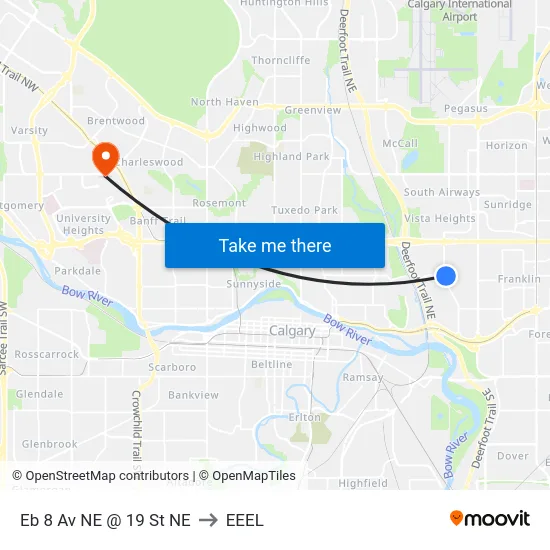 Eb 8 Av NE @ 19 St NE to EEEL map
