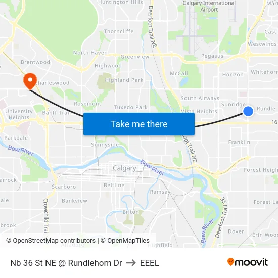 Nb 36 St NE @ Rundlehorn Dr to EEEL map