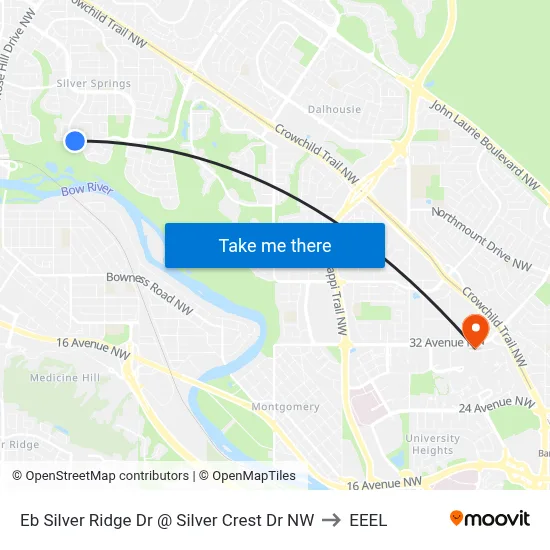 Eb Silver Ridge Dr @ Silver Crest Dr NW to EEEL map