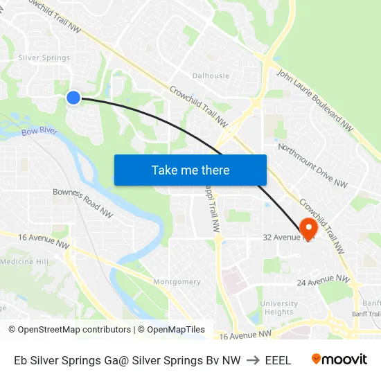 Eb Silver Springs Ga@ Silver Springs Bv NW to EEEL map