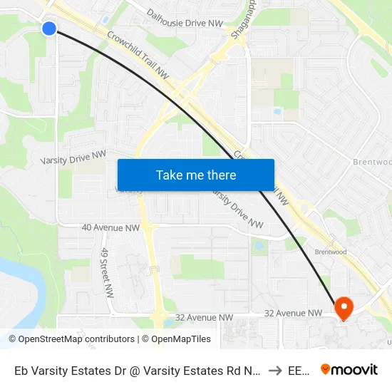Eb Varsity Estates Dr @ Varsity Estates Rd NW to EEEL map