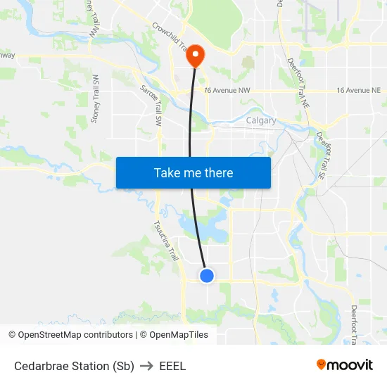 Cedarbrae Station (Sb) to EEEL map