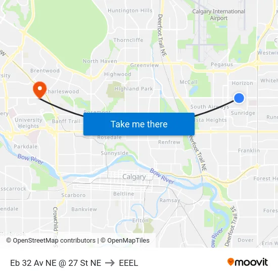 Eb 32 Av NE @ 27 St NE to EEEL map