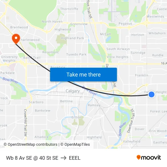 Wb 8 Av SE @ 40 St SE to EEEL map