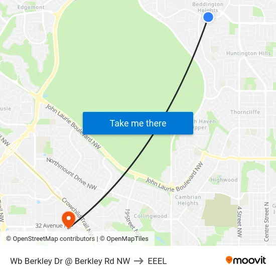 Wb Berkley Dr @ Berkley Rd NW to EEEL map