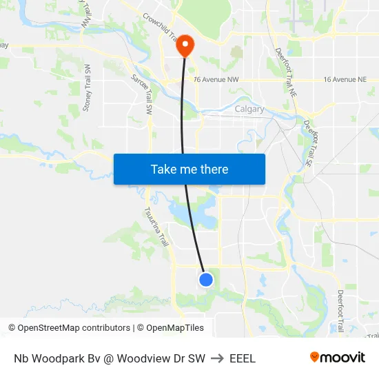 Nb Woodpark Bv @ Woodview Dr SW to EEEL map
