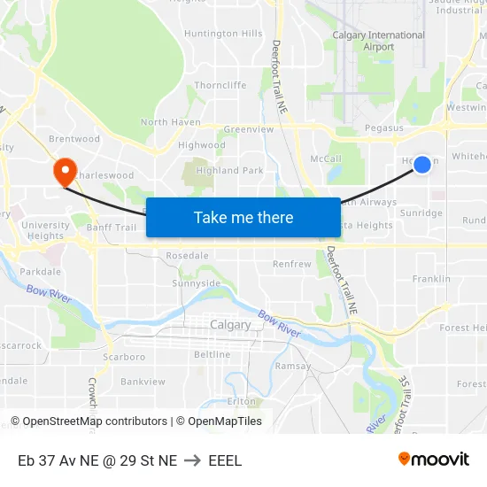 Eb 37 Av NE @ 29 St NE to EEEL map
