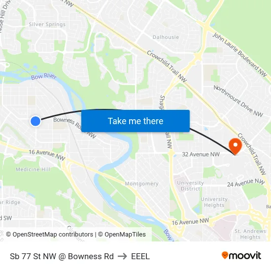 Sb 77 St NW @ Bowness Rd to EEEL map