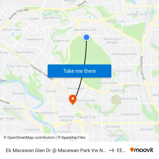 Eb Macewan Glen Dr @ Macewan Park Vw NW to EEEL map