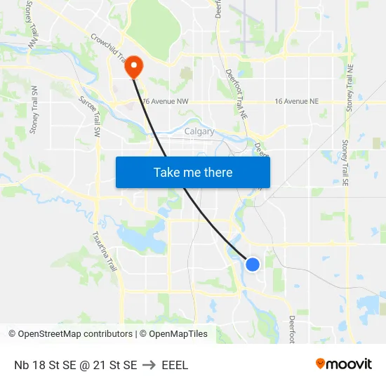 Nb 18 St SE @ 21 St SE to EEEL map