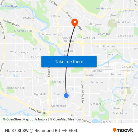 Nb 37 St SW @ Richmond Rd to EEEL map