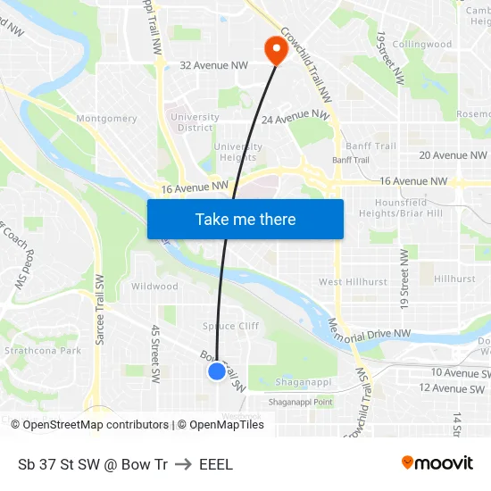 Sb 37 St SW @ Bow Tr to EEEL map