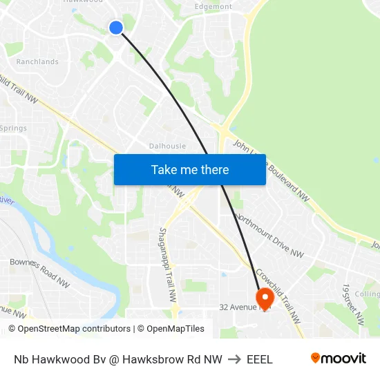 Nb Hawkwood Bv @ Hawksbrow Rd NW to EEEL map