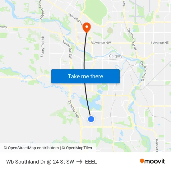 Wb Southland Dr @ 24 St SW to EEEL map