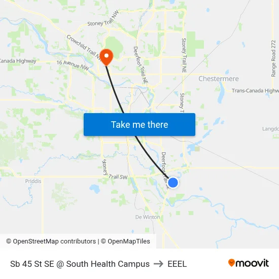 Sb 45 St SE @ South Health Campus to EEEL map