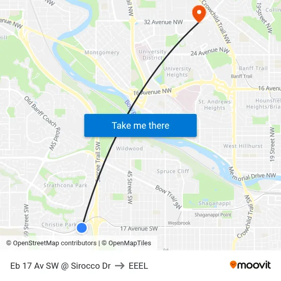 Eb 17 Av SW @ Sirocco Dr to EEEL map
