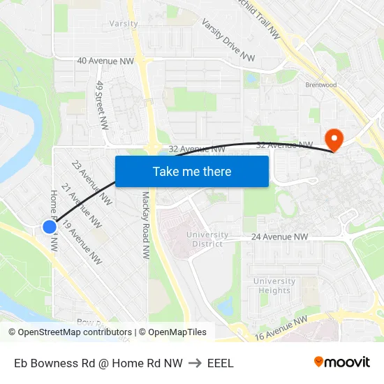 Eb Bowness Rd @ Home Rd NW to EEEL map