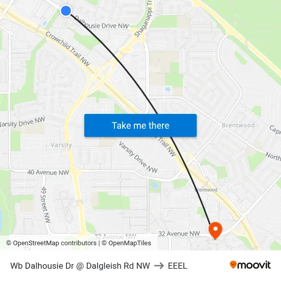 Wb Dalhousie Dr @ Dalgleish Rd NW to EEEL map