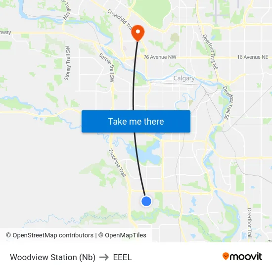 Woodview Station (Nb) to EEEL map
