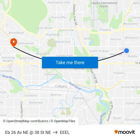 Eb 26 Av NE @ 38 St NE to EEEL map