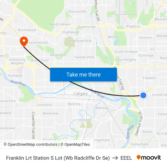 Franklin Lrt Station S Lot (Wb Radcliffe Dr Se) to EEEL map
