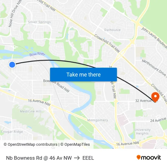 Nb Bowness Rd @ 46 Av NW to EEEL map