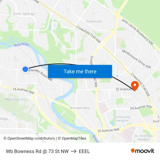Wb Bowness Rd @ 73 St NW to EEEL map