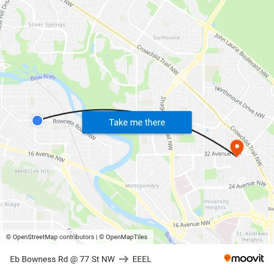 Eb Bowness Rd @ 77 St NW to EEEL map