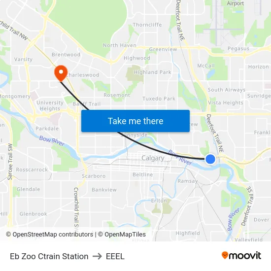 Eb Zoo Ctrain Station to EEEL map