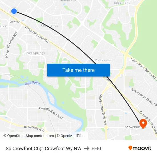 Sb Crowfoot Cl @ Crowfoot Wy NW to EEEL map