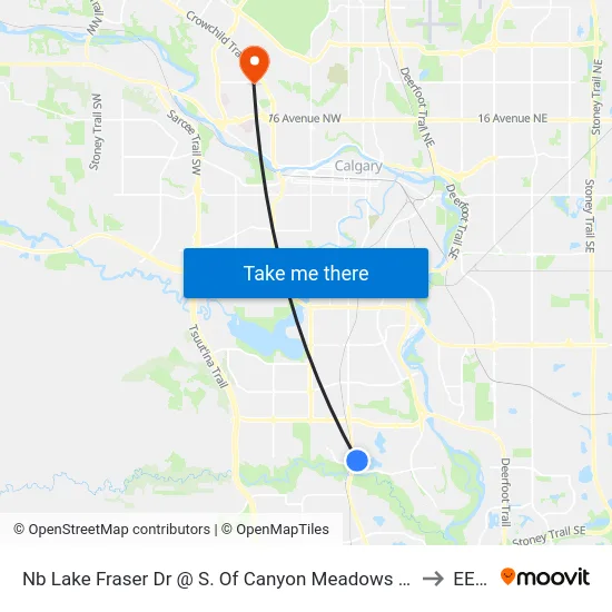 Nb Lake Fraser Dr @ S. Of Canyon Meadows  Lrt Stn to EEEL map