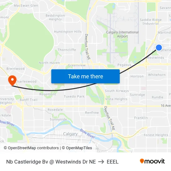 Nb Castleridge Bv @ Westwinds Dr NE to EEEL map