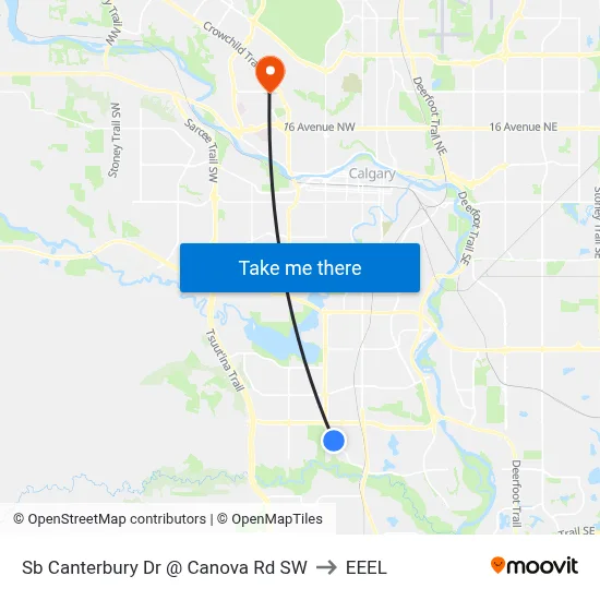 Sb Canterbury Dr @ Canova Rd SW to EEEL map