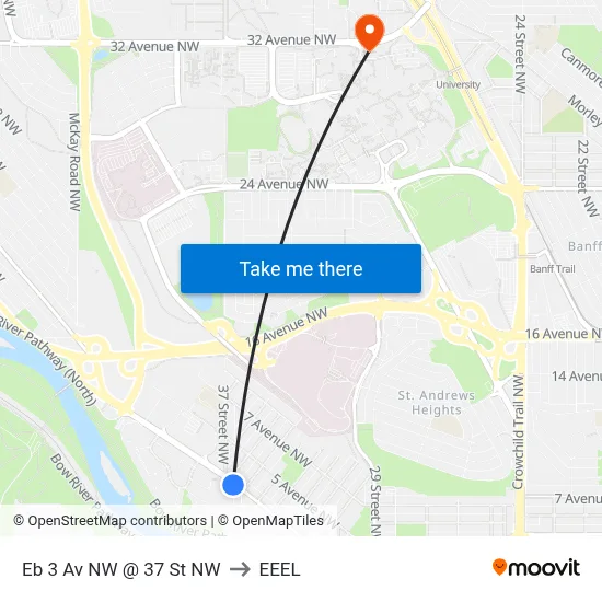 Eb 3 Av NW @ 37 St NW to EEEL map