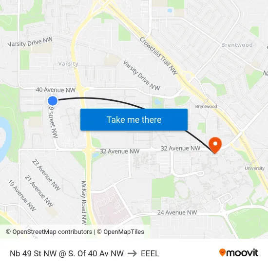 Nb 49 St NW @ S. Of 40 Av NW to EEEL map