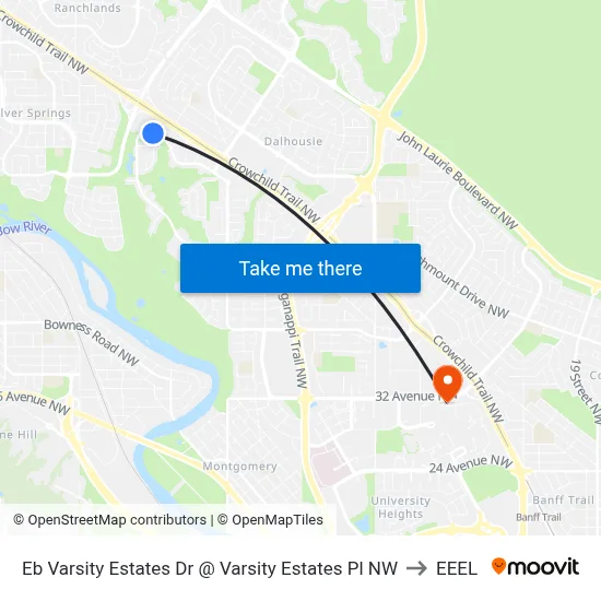 Eb Varsity Estates Dr @ Varsity Estates Pl NW to EEEL map
