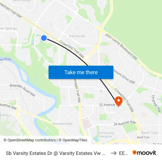Sb Varsity Estates Dr @ Varsity Estates Vw NW to EEEL map