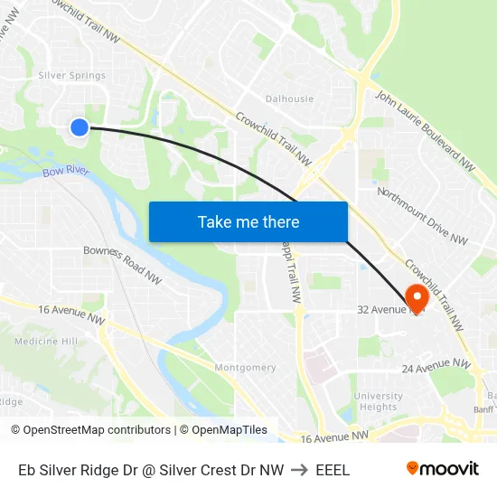 Eb Silver Ridge Dr @ Silver Crest Dr NW to EEEL map