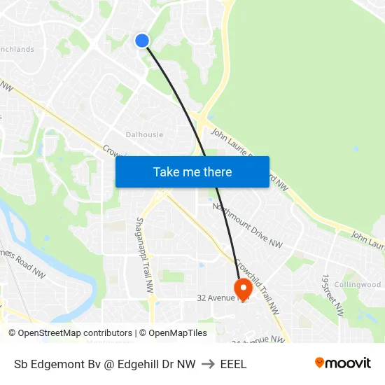 Sb Edgemont Bv @ Edgehill Dr NW to EEEL map