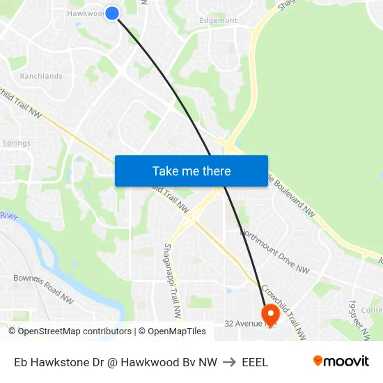 Eb Hawkstone Dr @ Hawkwood Bv NW to EEEL map