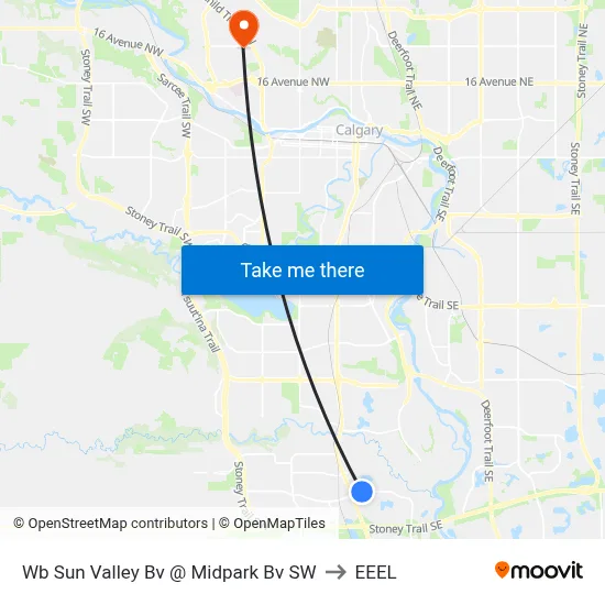 Wb Sun Valley Bv @ Midpark Bv SW to EEEL map