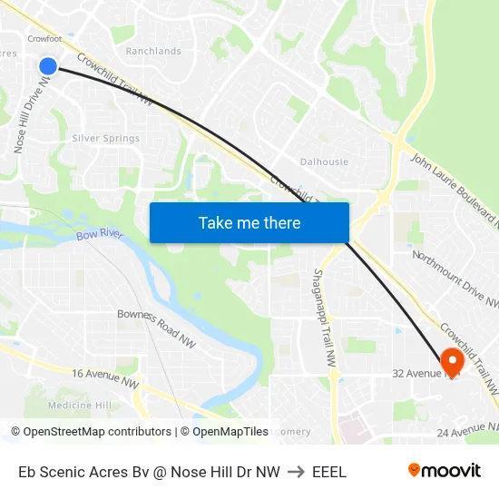 Eb Scenic Acres Bv @ Nose Hill Dr NW to EEEL map