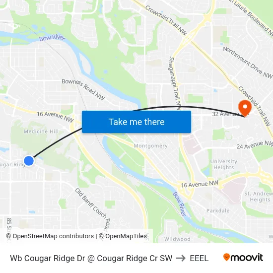 Wb Cougar Ridge Dr @ Cougar Ridge Cr SW to EEEL map